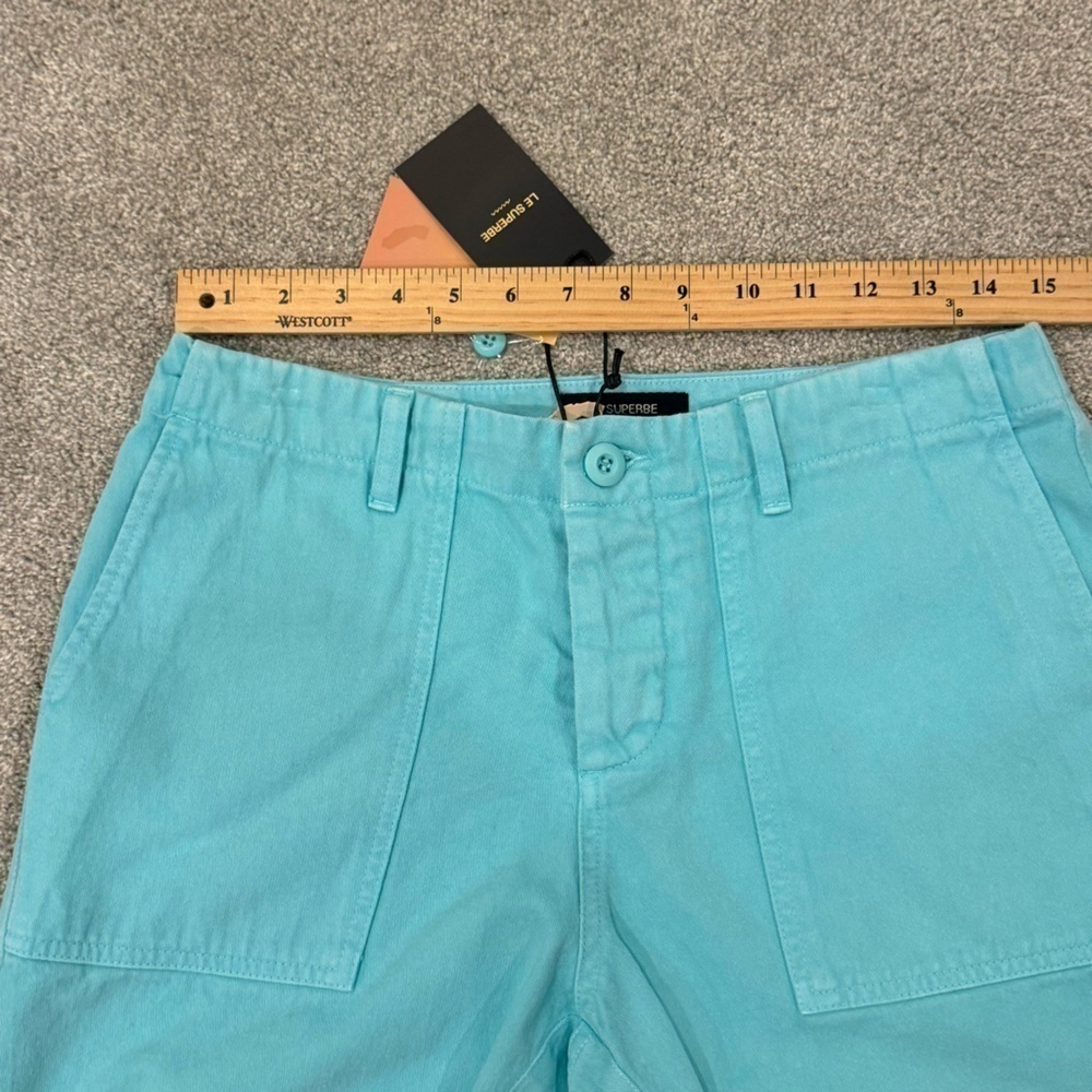 Le Superbe Women's Blue 100% Cotton Beach Crawler Cutoff Jean Shorts Size 6 NWT - Picture 8 of 12